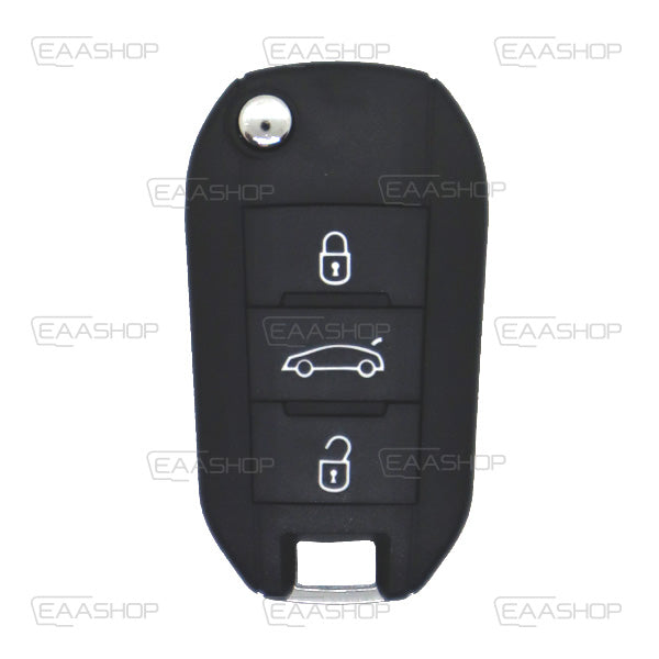 Folding Remote Control Shell 3 Buttons Citroen Peugeot - Profile Hu83 Trunk
