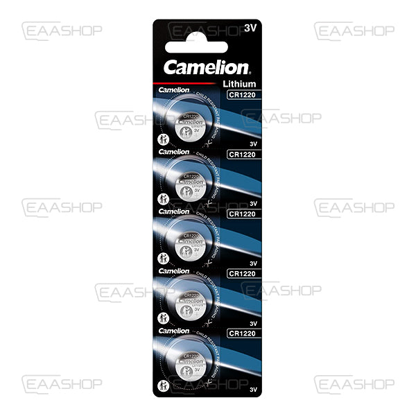 Confezione 5 batterie a bottone al litio Cr1220