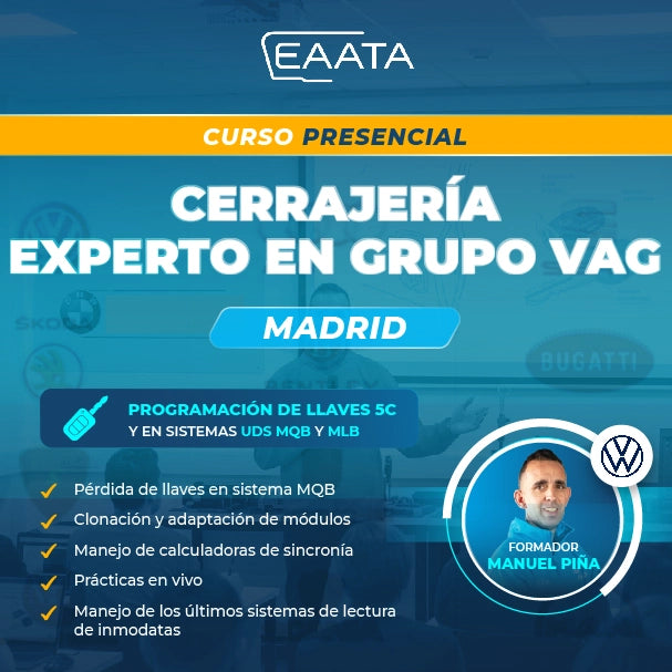 Curso - Cerrajería Experto en Grupo VAG - 9 y 10 de Mayo 2026 - Madrid