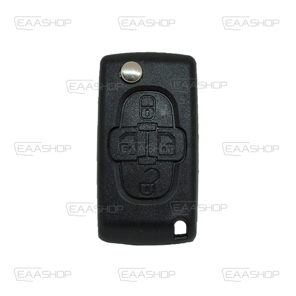 Folding Remote Control Shell 4 Buttons Citroen Peugeot Fiat - Hu83 Profile