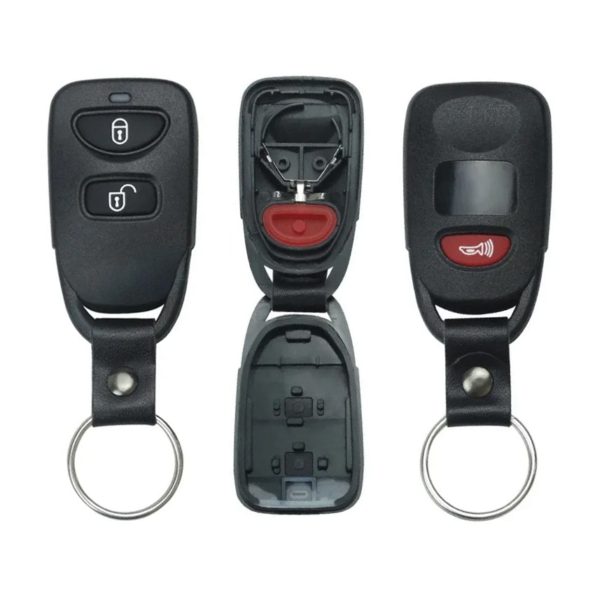 Hyundai Kia 2+1 Button Key Fob Remote Control Case - Built-in Battery Holder