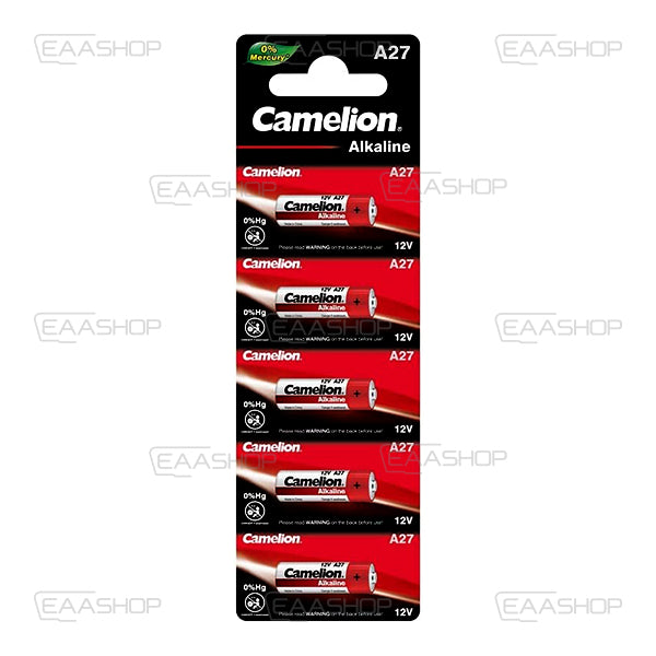 Conjunto de 5 pilhas alcalinas Lr27A 12V