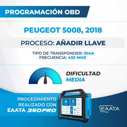 Programmazione OBD - PEUGEOT 5008, 2018 - Aggiungi chiave