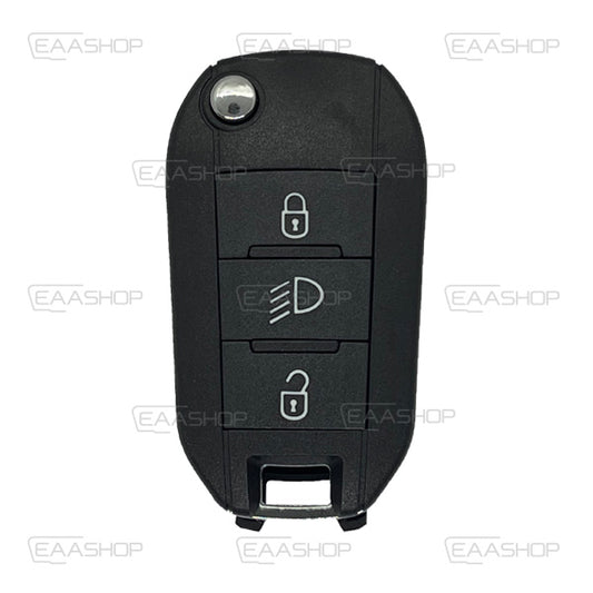 Folding Remote Control Shell Peugeot 3 Button  - Hu83 Profile Light