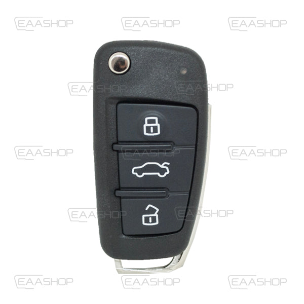 Folding Remote Control Shell Audi 3 Button  - Hu66 Profile