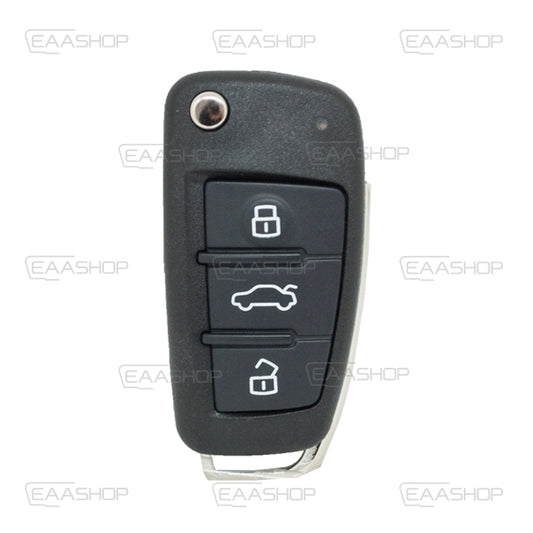 Folding Remote Control Shell Audi 3 Button  - Hu66 Profile