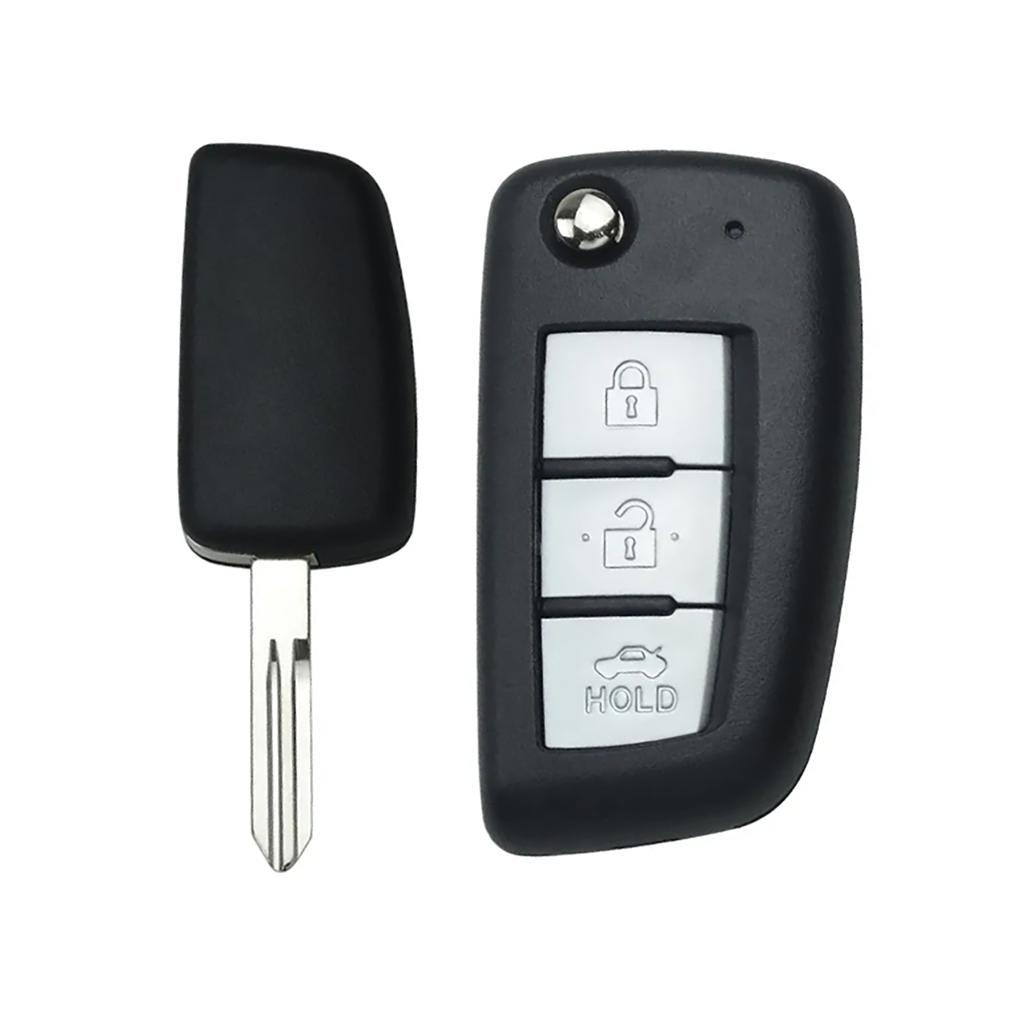 Folding Remote Control Shell Nissan 3+1 Buttons - Profile: NSN14