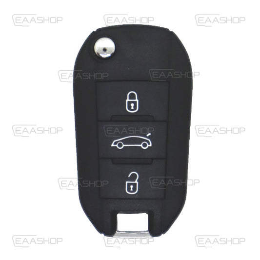 Folding Remote Control Shell 3 Buttons Citroen Peugeot - Profile Hu83 Trunk