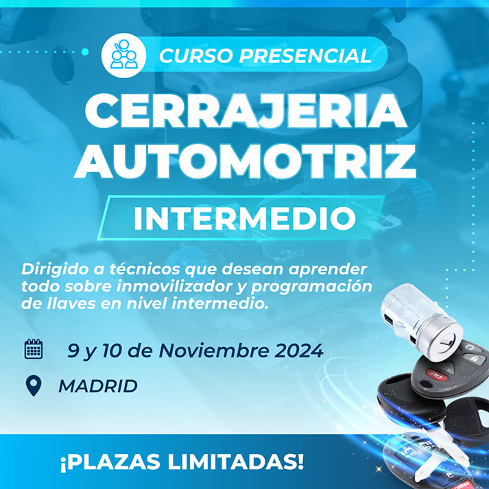 Curso Cerrajeria Automotriz Intermedio - 9 y 10 Noviembre 2024