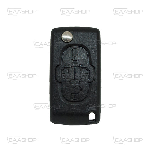 Folding Remote Control Shell 4 Buttons Citroen Peugeot Fiat - Hu83 Profile