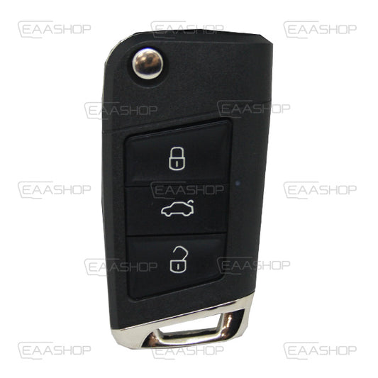 Folding Remote Control Shell Volkswagen 3 Button 