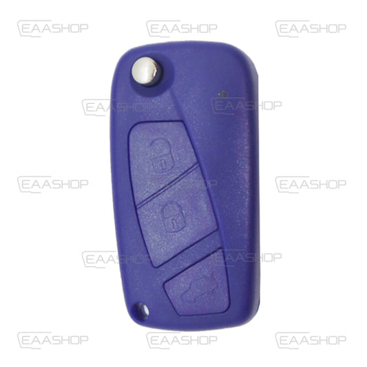 Folding Remote Control Shell 3 Buttons Fiat / Iveco / Peugeot - Sip22 Profile Blue