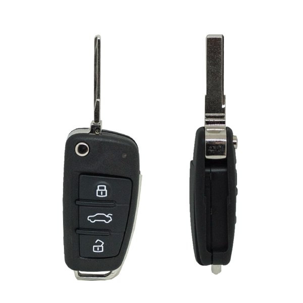 Folding Remote Control Shell Audi 3 Button  - Hu66 Profile