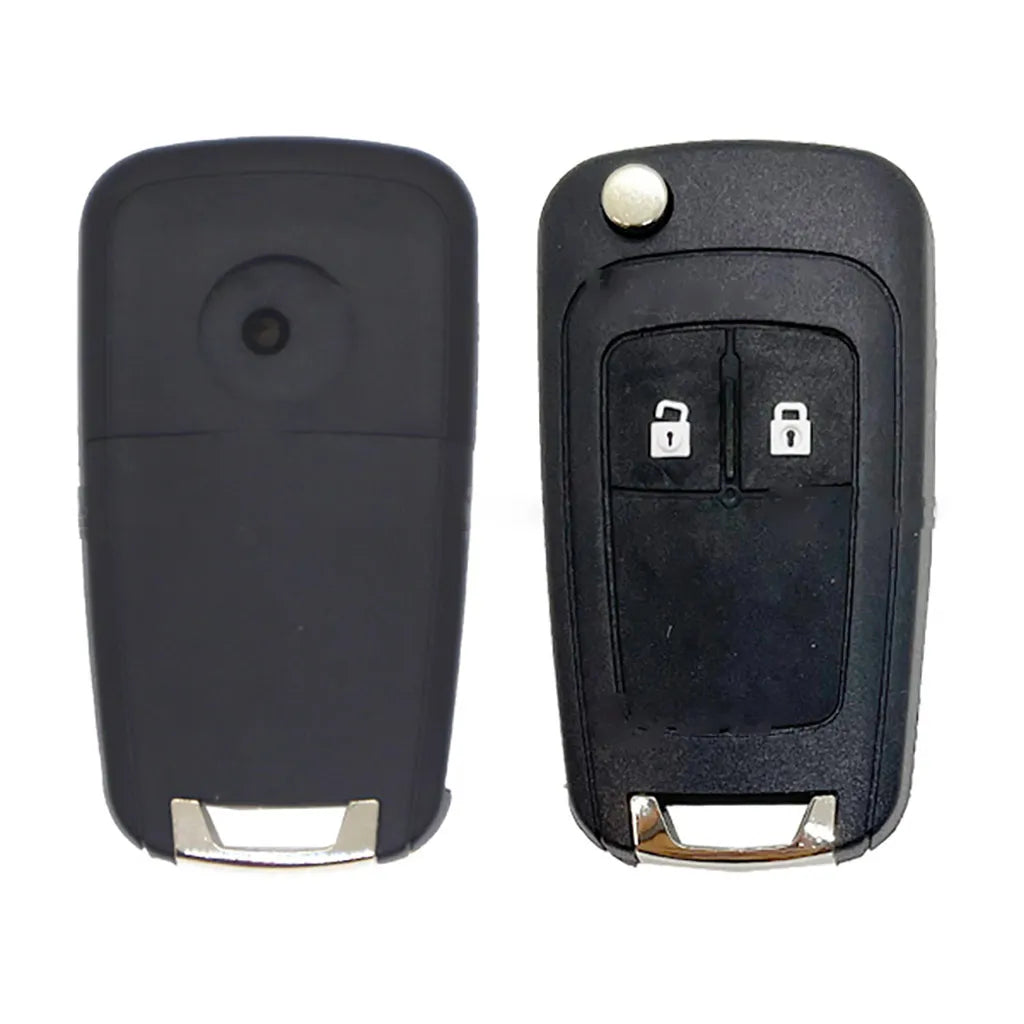 Folding Remote Control Shell Chevrolet 2 Button  - Hu100 Profile