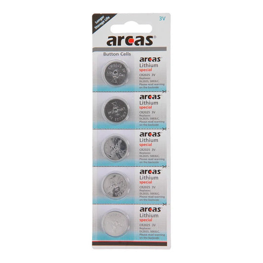 Arcas Pack 5 Pilas De Boton Litio Cr2025
