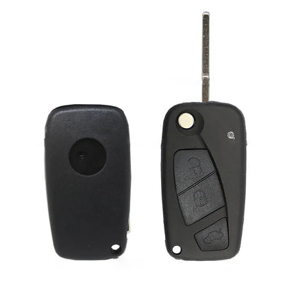 Folding Remote Control Shell Fiat 3 Button  - Sip22 Profile Black