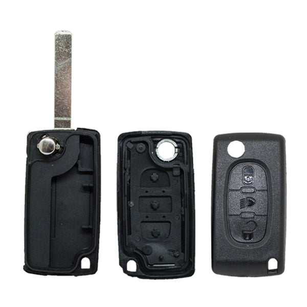 Folding Remote Control Shell Citroen 3 Button - Va2 Profile