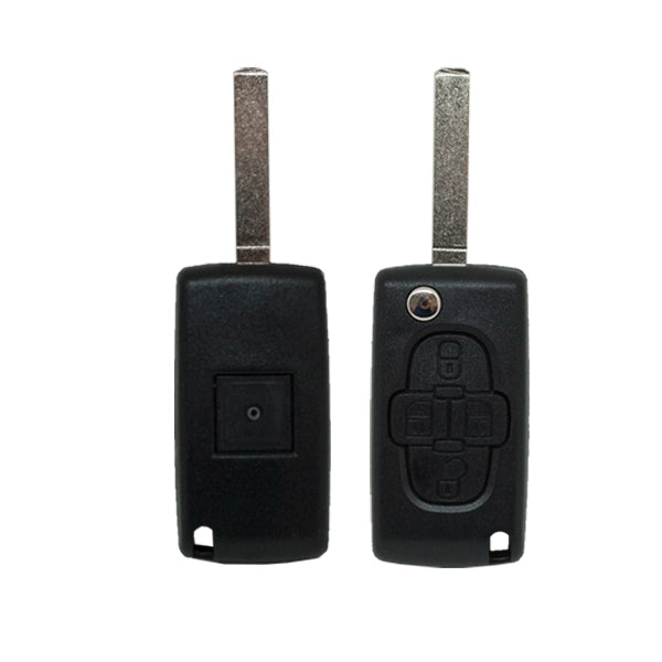 Folding Remote Control Shell 4 Buttons Peugeot Citroen Fiat - Va2 Profile