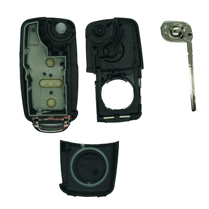 Folding Remote Control Shell Volkswagen 3 Button - Hu66 Profile