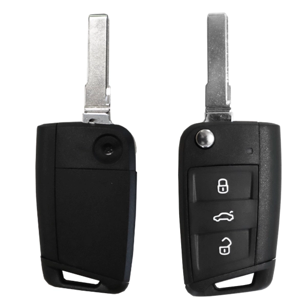 Folding Remote Control Shell Volkswagen 3 Button - Hu66 Profile