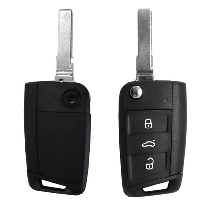 Folding Remote Control Shell Volkswagen 3 Button - Hu66 Profile