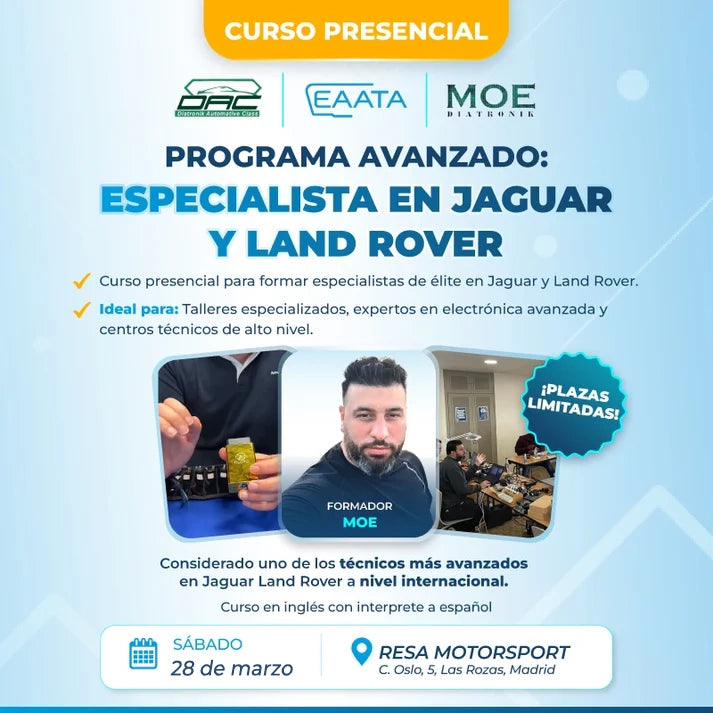 CURSO- ESPECIALISTA EN JAGUAR Y LAND ROVER- 27MARZO2026 PRESENCIAL MADRID