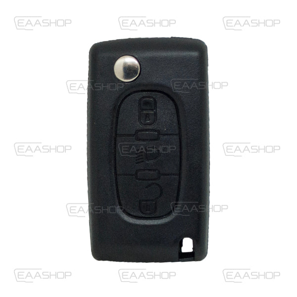 Folding Remote Control Shell Citroen 3 Button  - Hu83 Profile
