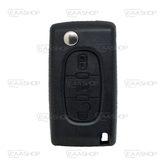 Folding Remote Control Shell Citroen 3 Button  - Hu83 Profile