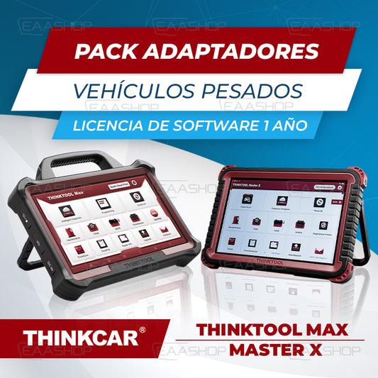 Pacote de adaptadores para veículos pesados e licença de software de 2 anos para o Thinktool Max / Master X 
 