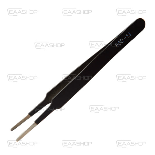 Pinza De Precision Antiestatica Con Punta Plana