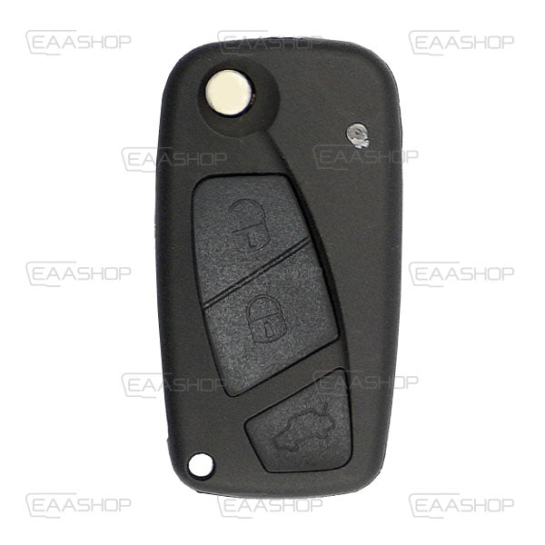 Folding Remote Control Shell Fiat 3 Button  - Sip22 Profile Black