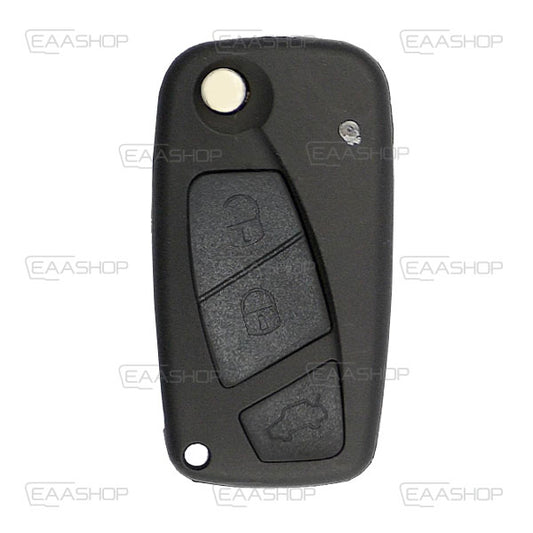 Folding Remote Control Shell Fiat 3 Button  - Sip22 Profile Black