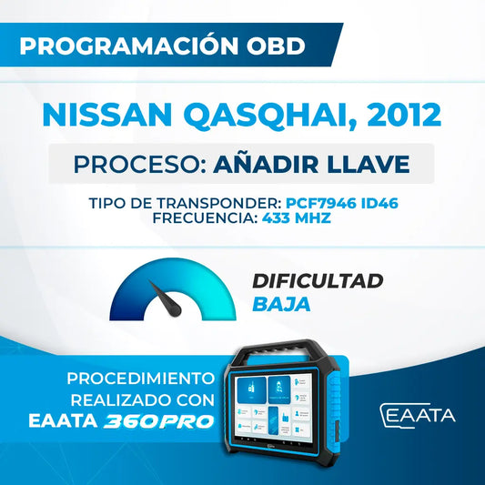  Programmation OBD - NISSAN Qasqhai, 2012 - Ajouter une clé