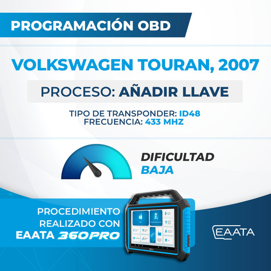 OBD Programming - VOLKSWAGEN Touran, 2007 - Add Key