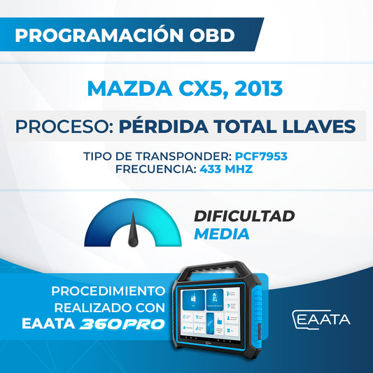 Programação OBD - MAZDA Cx5, 2013 - Perda total de chaves